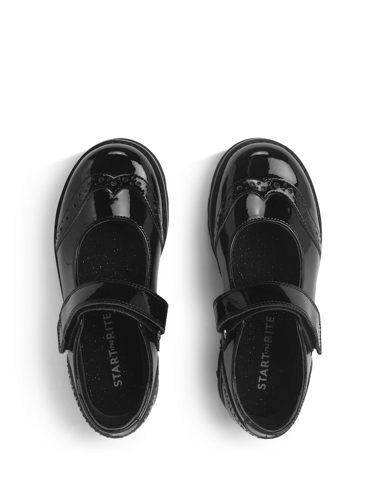 Buy Start-Rite Girls Cosmos Shiny Mary Jane Rip-Tape School Black
