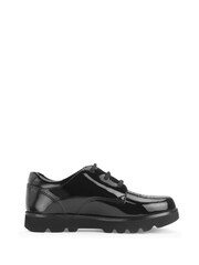 Start-Rite Luna Closed Lace-Up Shiny Patent Chunky Soled School Black Shoes - Bild 2 von 7
