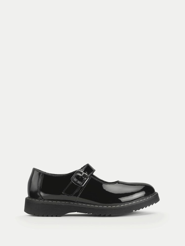 Start-Rite Girls Embrace Mary Jane Buckle Chunky Stitch Down School Black Shoes - Bild 1 von 1