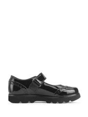 Start-Rite Girls Cosmos Shiny Mary Jane Rip-Tape School Black Shoes - Image 1 of 6