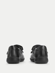 Start-Rite Girls Bella Leather Mary Jane Rip-Tape Bow School Black Shoes - Image 3 of 4