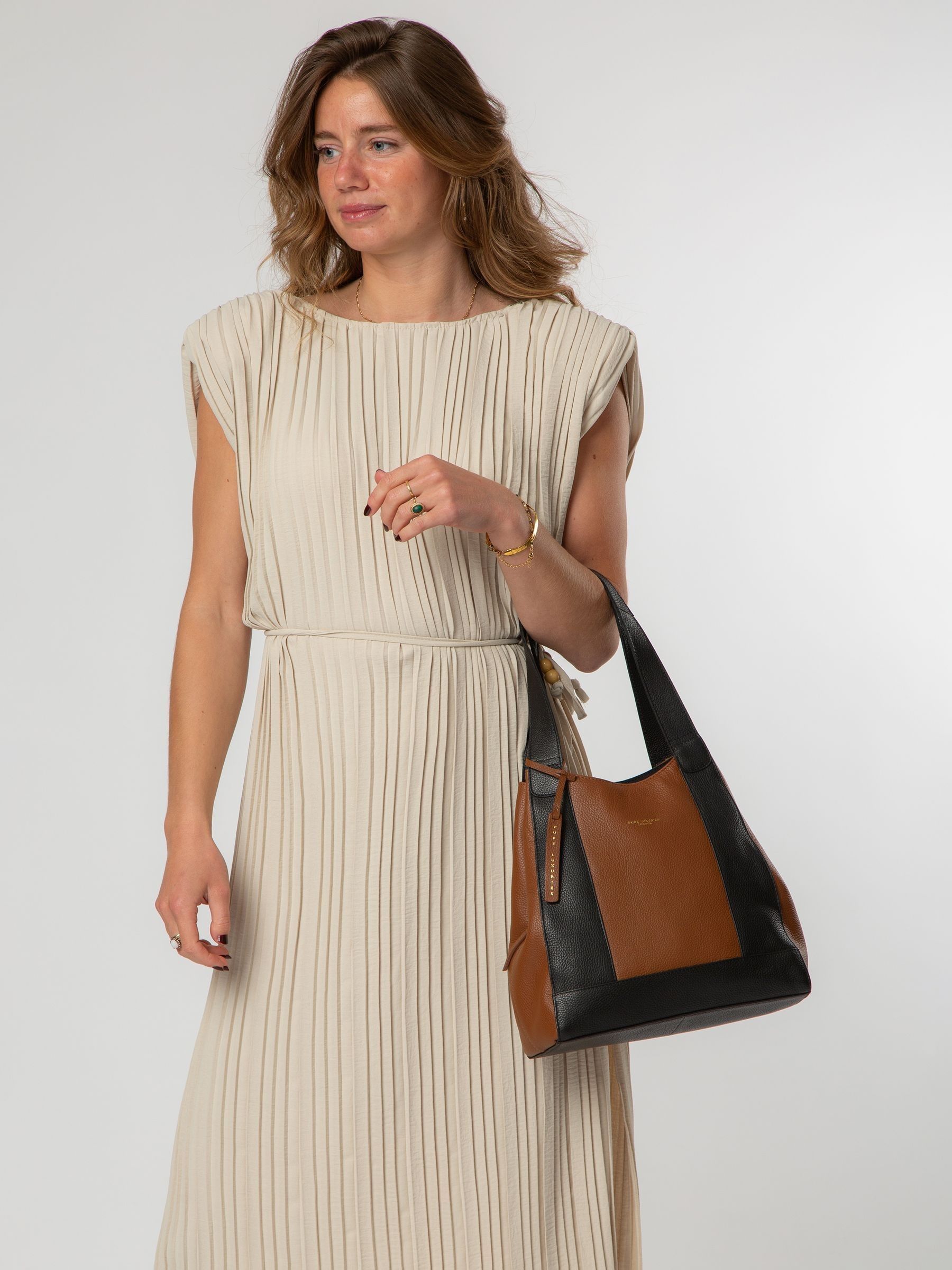 Buy Pure Luxuries London Black / Tan Colette Handbag from Next