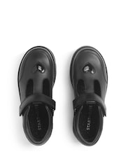 Start-Rite Girls Locket Leather Rip-Tape T-bar Chunky Soled School Black Shoes - Bild 5 von 6