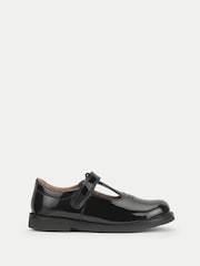 Start-Rite Girls Luxe Shiny Patent T-bar First School Black Shoes - Image 1 of 5