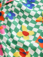 Eleanor Bowmer Green/White Check Floral Button Through Pyjamas - Image 11 of 13