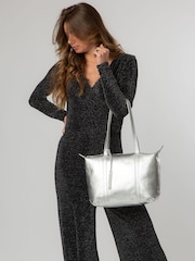 Pure Luxuries London Metallic Alcester Leather Tote Bag - Image 8 of 10