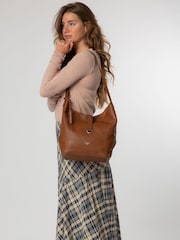 Cultured London Leilani Leather Shoulder Brown Bag - Image 6 of 8