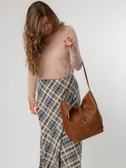 Cultured London Leilani Leather Shoulder Brown Bag - Image 7 of 8