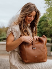 Cultured London Leilani Leather Shoulder Brown Bag - Image 8 of 8
