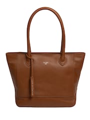 Cultured London Sabine Leather Brown Tote Bag - Image 1 of 8
