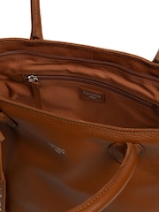 Cultured London Sabine Leather Brown Tote Bag - Image 4 of 8