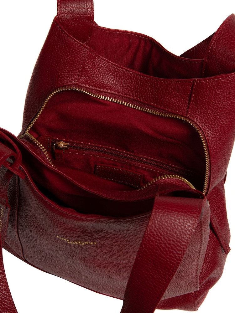 Pure Luxuries London Red Colette Leather Handbag - Image 9 of 9