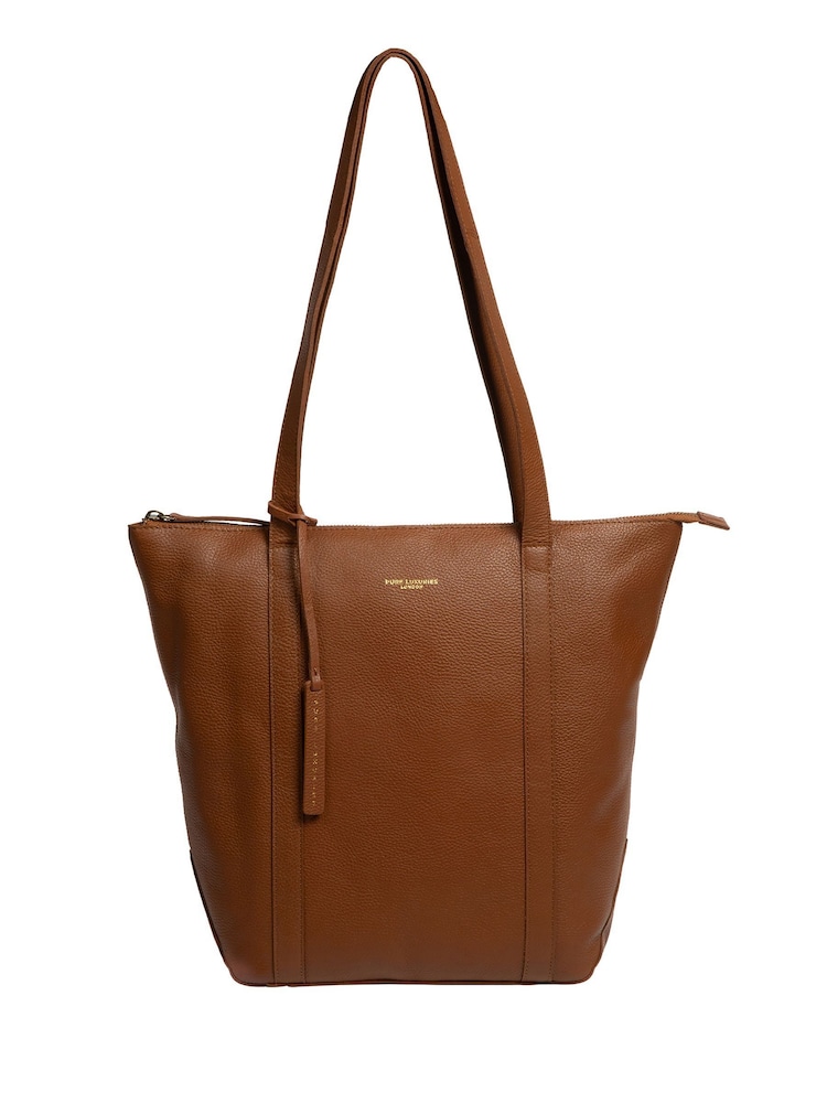 Pure Luxuries London Banbury Leather Brown Tote Bag - Image 1 of 8