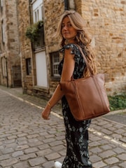 Pure Luxuries London Banbury Leather Brown Tote Bag - Image 6 of 8