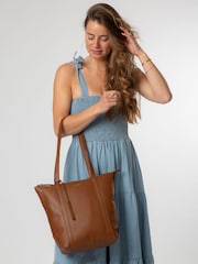 Pure Luxuries London Banbury Leather Brown Tote Bag - Image 7 of 8