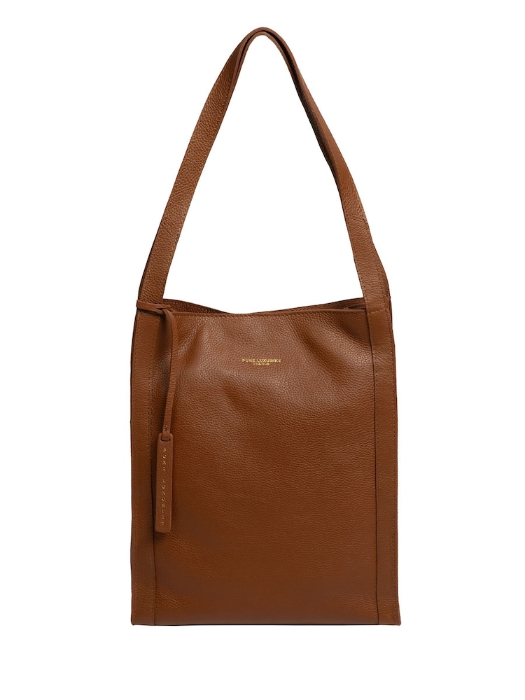 Pure Luxuries London Brighton Leather Tote Brown Bag - Image 1 of 8