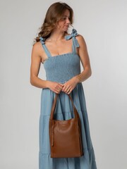 Pure Luxuries London Brighton Leather Tote Brown Bag - Image 8 of 8