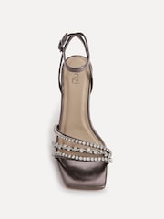 Linzi Silver Bling Strappy Diamante Heel Sandals - Image 5 of 6
