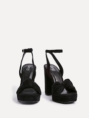 Linzi Black Ruba Platform Heels With Knotted Front Strap - Image 3 of 5