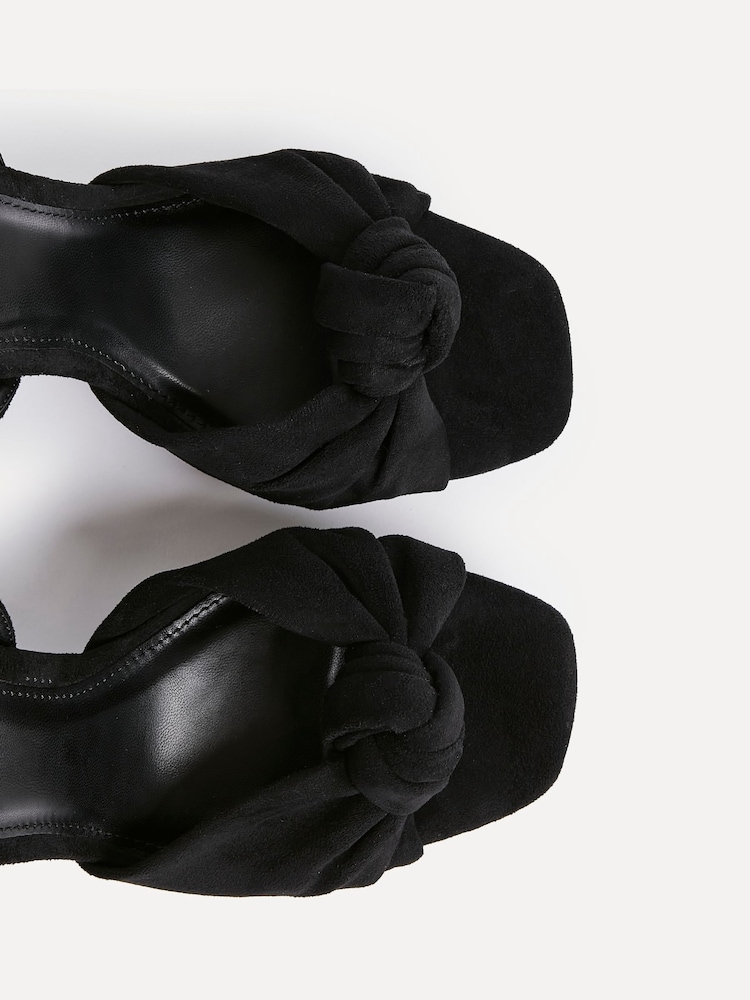 Linzi Black Ruba Platform Heels With Knotted Front Strap - Image 5 of 5 Linzi Black Ruba Platform Heels With Knotted Front Strap - Image 5 of 5