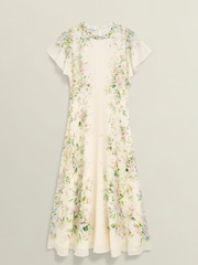 Hobbs Cream Kim Silk Dress - Image 4 of 4