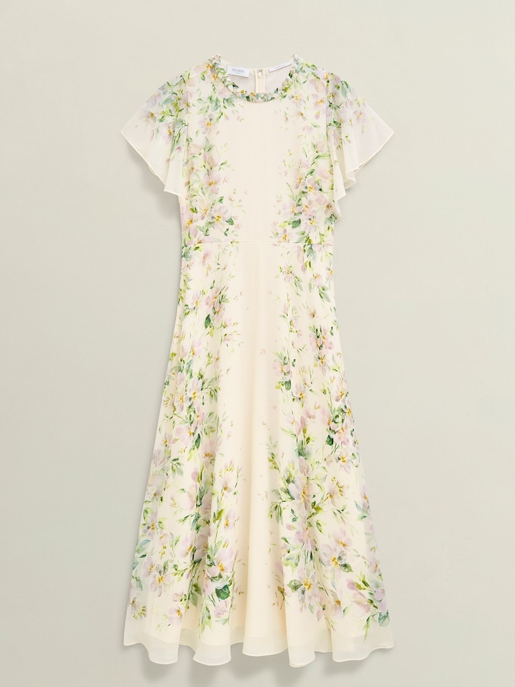 Hobbs Cream Kim Silk Dress - Image 4 of 4