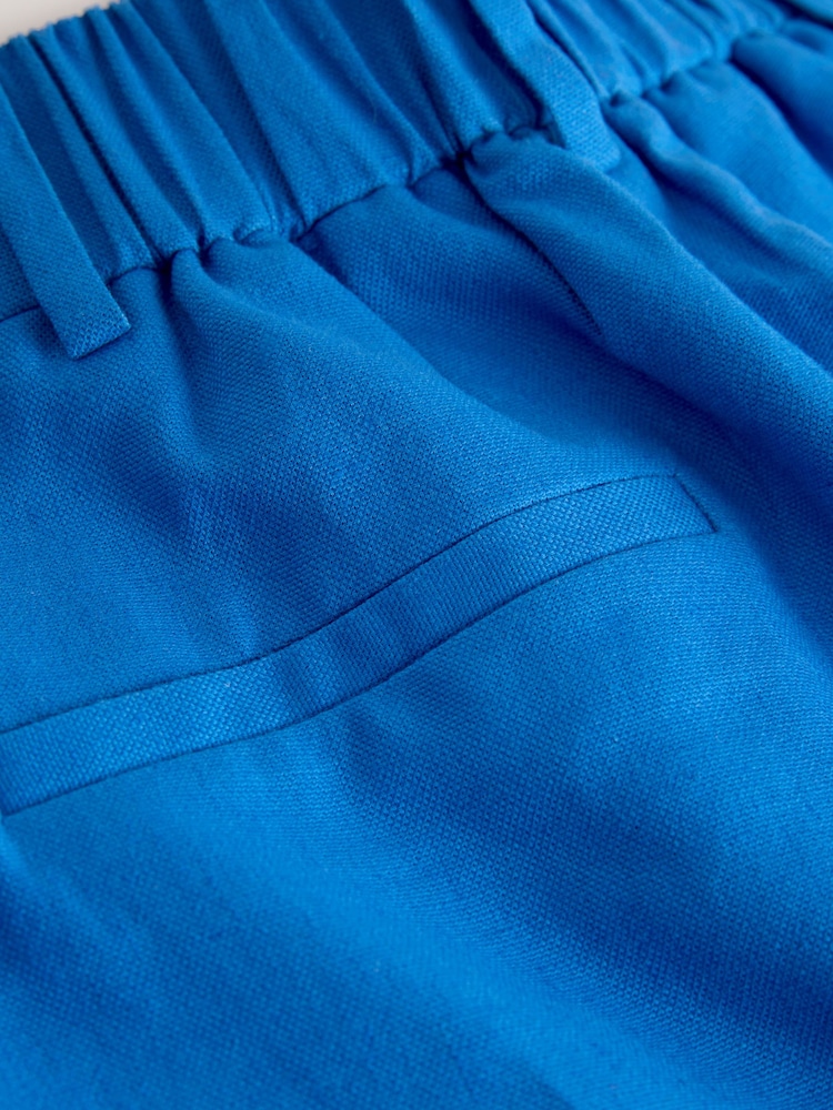 Blue Linen Rich Wide Leg Trousers - Image 2 of 3 Blue Linen Rich Wide Leg Trousers - Image 2 of 3