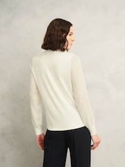 Hobbs White Carina Pleated Top - Image 2 of 4