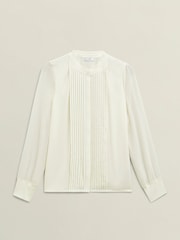Hobbs White Carina Pleated Top - Image 4 of 4