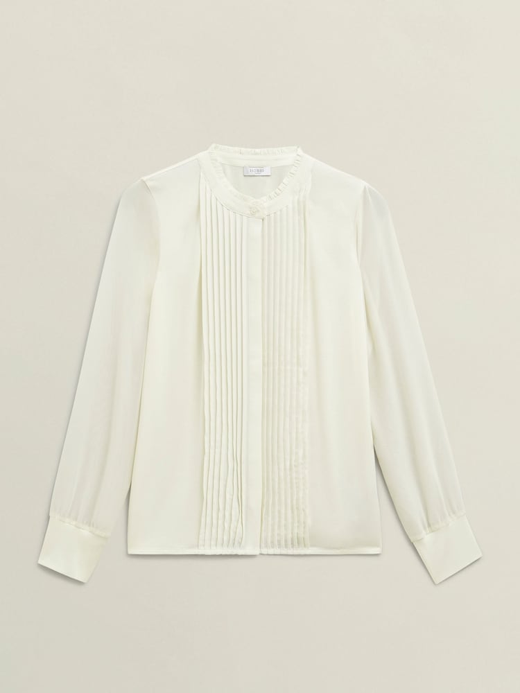 Hobbs White Carina Pleated Top - Image 4 of 4
