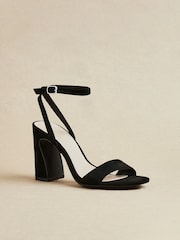 Linzi Black Trance Block Heel Sandals - Image 1 of 5