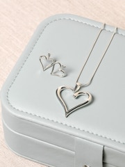 Simply Silver Silver Tone Open Heart Pendant Necklace - Image 5 of 6