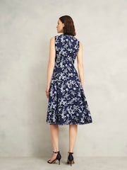 Hobbs Blue Ria Embroidered Dress - Image 2 of 4