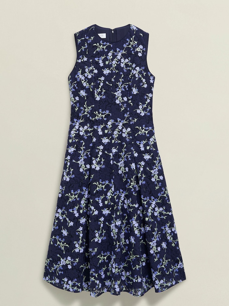 Hobbs Blue Ria Embroidered Dress - Image 4 of 4