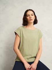Hobbs Green Alycia Slub T-Shirt - Image 1 of 4