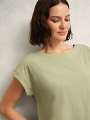 Hobbs Green Alycia Slub T-Shirt - Image 3 of 4
