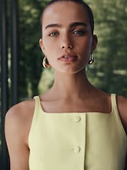 Lime Green Linen Rich High Neck Waistcoat - Image 5 of 8