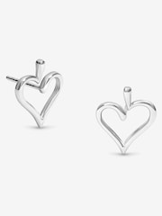 Simply Silver Silver Tone Open Heart Stud Earrings - Image 1 of 4