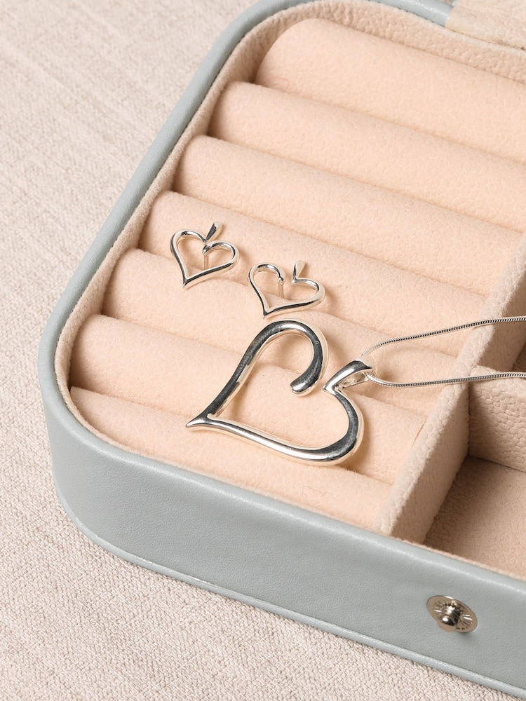 Simply Silver Silver Tone Open Heart Stud Earrings - Image 2 of 4