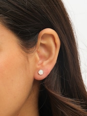 Simply Silver Silver Tone Semi Precious Opal Stud Earrings - Image 4 of 5