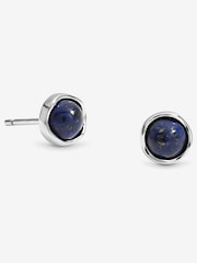 Simply Silver Silver Tone Semi Precious Lapis Stud Earrings - Image 1 of 4
