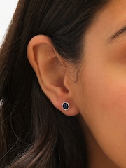 Simply Silver Silver Tone Semi Precious Lapis Stud Earrings - Image 3 of 4