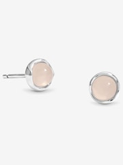 Simply Silver Silver Tone Rose Quartz Stud Earrings - Image 1 of 5