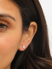 Simply Silver Silver Tone Rose Quartz Stud Earrings - Image 4 of 5
