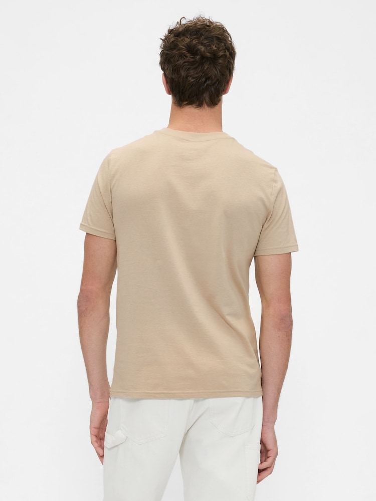 Gap Beige Pocket Crew Neck Short Sleeve T-Shirt - Image 2 of 4