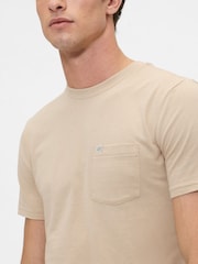 Gap Beige Pocket Crew Neck Short Sleeve T-Shirt - Image 4 of 4