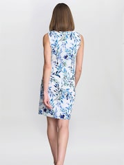 Gina Bacconi Gretel Floral Print Shift White Dress - Image 2 of 5