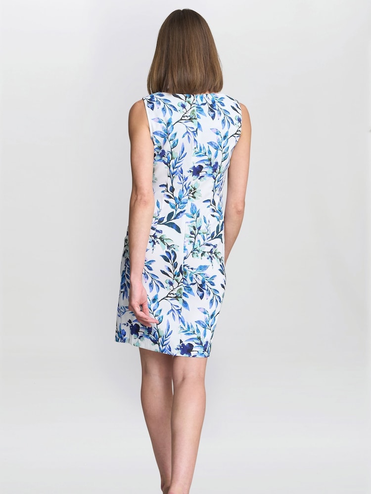 Gina Bacconi Gretel Floral Print Shift White Dress - Image 2 of 5