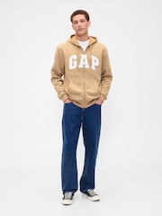 Gap Brown Relaxed Logo Zip Hoodie - Image 3 of 4