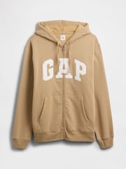 Gap Brown Relaxed Logo Zip Hoodie - Image 4 of 4
